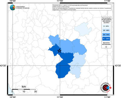 Mappa territorio comunale con almeno 3 questionari