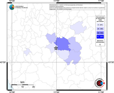 Mappa territorio comunale con almeno 3 questionari