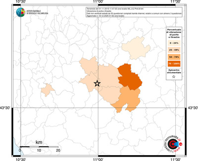 Mappa territorio comunale con almeno 3 questionari
