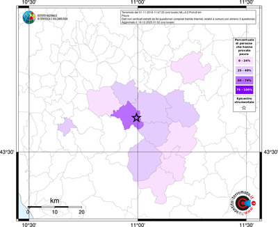 Mappa territorio comunale con almeno 3 questionari