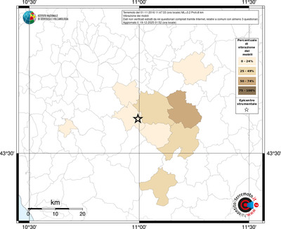 Mappa territorio comunale con almeno 3 questionari