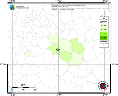 Mappa territorio comunale con almeno 3 questionari