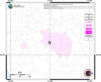 Mappa territorio comunale con almeno 3 questionari