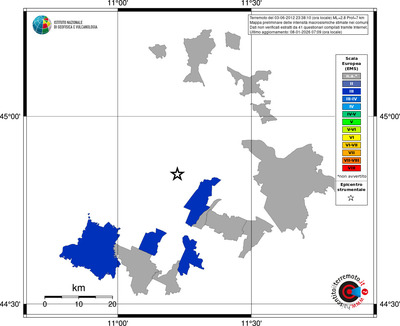 Mappa EMS - territori comuni