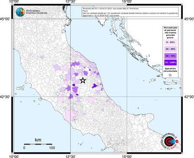 Mappa territorio comunale con almeno 3 questionari