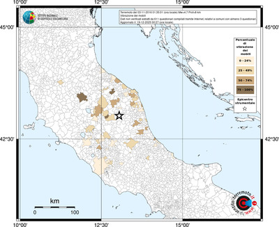 Mappa territorio comunale con almeno 3 questionari