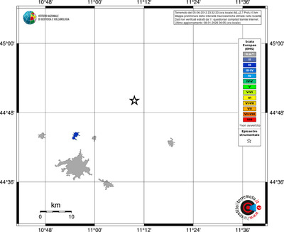 Mappa EMS - territori località