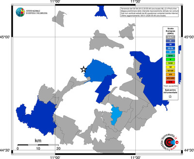 Mappa EMS - territori comuni