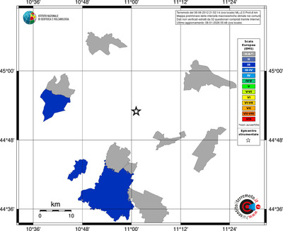 Mappa EMS - territori comuni