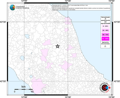 Mappa territorio comunale con almeno 3 questionari
