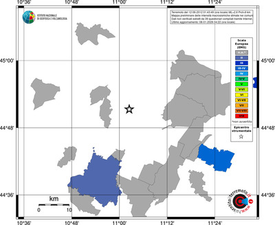 Mappa EMS - territori comuni