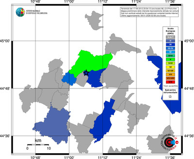 Mappa EMS - territori comuni