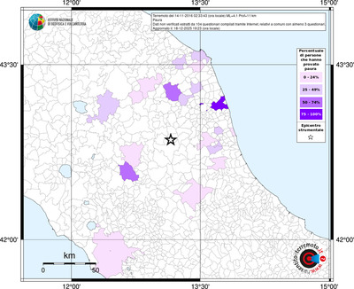Mappa territorio comunale con almeno 3 questionari