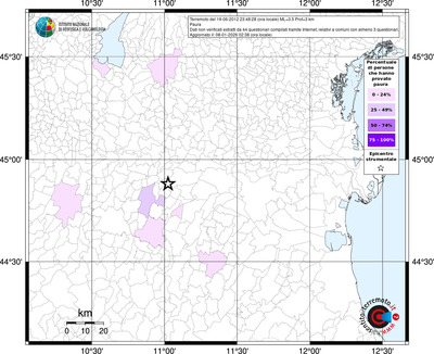 Mappa territorio comunale con almeno 3 questionari