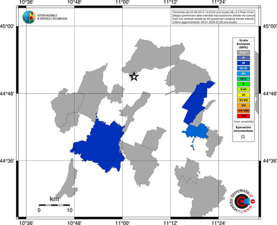 Mappa EMS - territori comuni